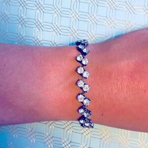 Vintage rhinestone art nouveau inspired bracelet